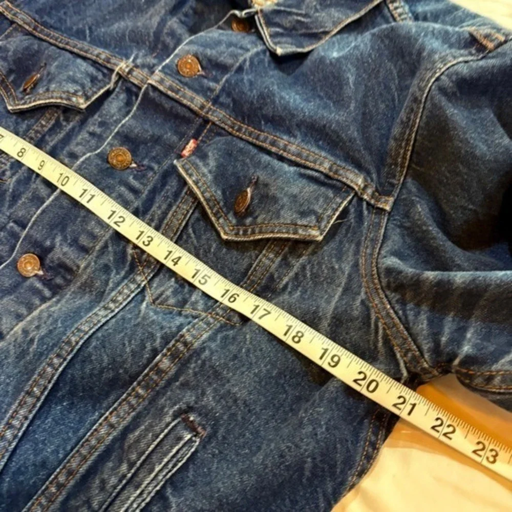 Vintage 1986 Levis 71506-0216‎ Denim Trucker Jacket 46L Made in USA Dark Wash - Picture 7 of 10